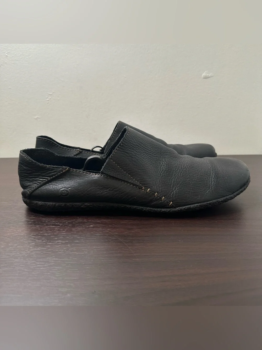Born Black Leather Minimalist Slip-On Casual Shoes Round Toe Men's 11.5 EU 45.5
